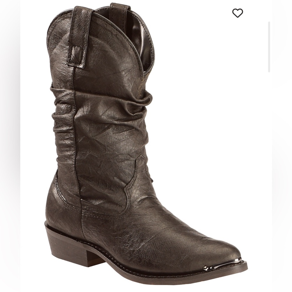 Dingo Black Leather Heeled Western Boots